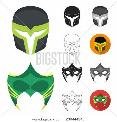 Carnival Mask Cartoon, Black, Flat, Monochrome, Outline Icons In Set Collection For Design.mask On T