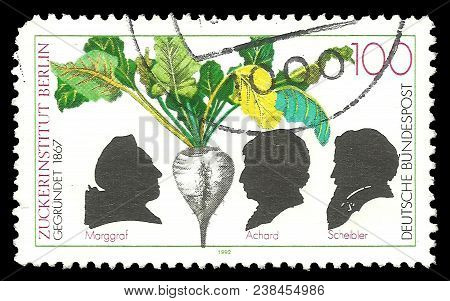 Germany - Circa 1992: Stamp Printed By Germany, Color Edition On Special Cases, Shows 125th Annivers