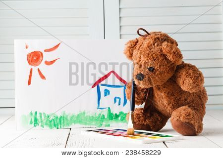 Kid Education Concept, Eddy Bear With Book
