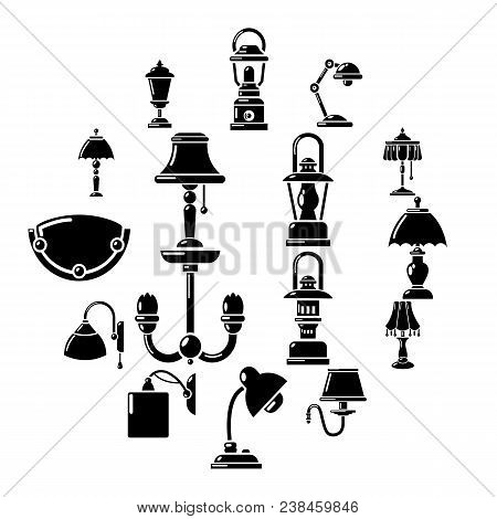 Lamp Icons Set. Simple Illustration Of 16 Lamp Vector Icons For Web