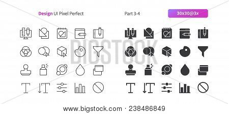 Graphic Design Ui Pixel Perfect Well-crafted Vector Thin Line And Solid Icons 30 3x Grid For Web Gra