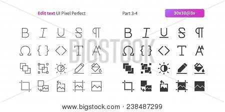 Edit Text Ui Pixel Perfect Well-crafted Vector Thin Line And Solid Icons 30 3x Grid For Web Graphics
