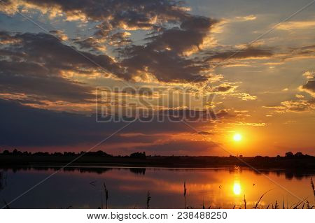 Sunset On The Beach With Beautiful Sky