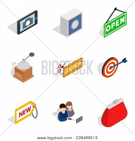 Capable Woman Icons Set. Isometric Set Of 9 Capable Woman Vector Icons For Web Isolated On White Bac