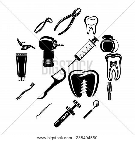 Dentist Stomatologist Icons Set. Simple Illustration Of 16 Dentist Stomatologist Vector Icons For We
