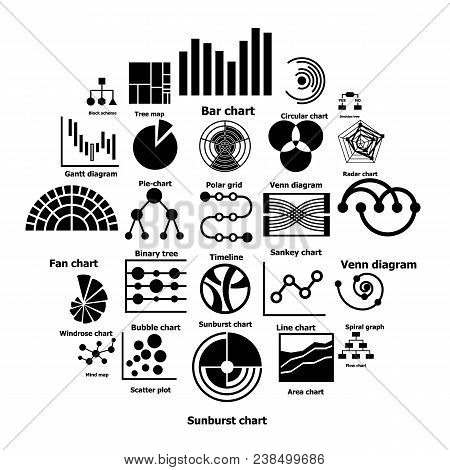 Infographic Types Collection Icons Set. Simple Illustration Of 25 Infographic Types Collection Vecto