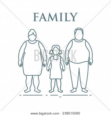 Family. Mom, Dad And Daughter. Couple With A Child.