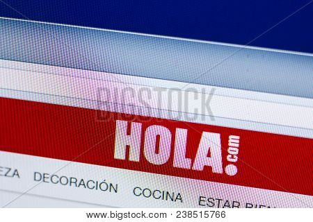 Ryazan, Russia - April 29, 2018: Homepage Of Hola Website On The Display Of Pc, Url - Hola.com.