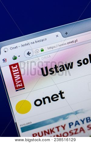 Ryazan, Russia - April 29, 2018: Homepage Of Onet Website On The Display Of Pc, Url - Onet.pl