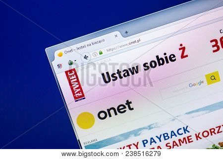 Ryazan, Russia - April 29, 2018: Homepage Of Onet Website On The Display Of Pc, Url - Onet.pl