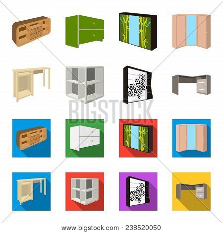 Dressing Table, Corner Shelves, Computer Desk, Wardrobe With Glass. Bedroom Furniture Set Collection
