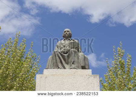 Zalamea De La Serena, Spain - April 28th, 2018: Pedro Calderon De La Barca Statue, Foremost Spanish 