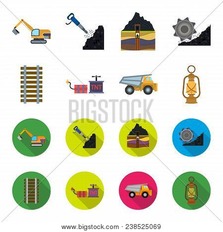 Ryllsy, Vzryvchatka, Dumper, Lantern.mine Set Collection Icons In Cartoon, Flat Style Vector Symbol 