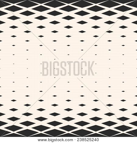 Vector Geometric Seamless Pattern With Crystals, Rhombuses, Diamond Shapes. Halftone Gradient Transi