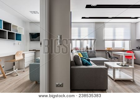 Home Office And Living Room