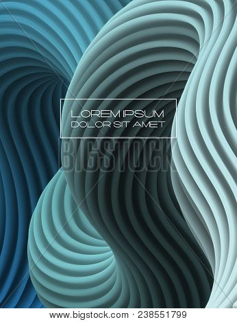 3d Multicolored Liquid Shape With Dynamic Effect. Abstract Gradient Curved Stream. Blended Fluid Col