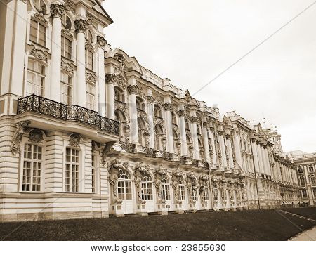 Catherine Palace. Tsarskoe Selo. Sepia.