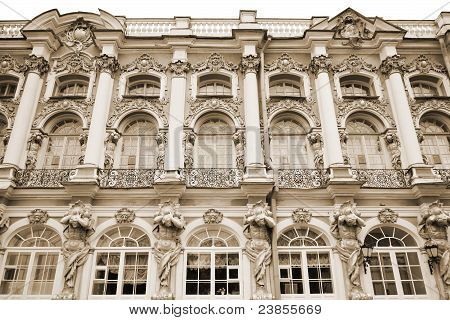 Catherine Palace. Tsarskoe Selo. Sepia.