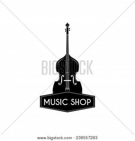 Volin Icon. Music Shop Logo. Music Store Label Emblem. Musical Instrument Symbol. Vector Illustratio