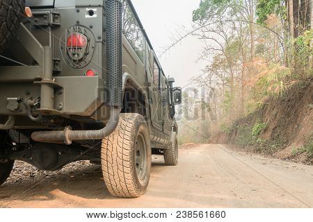 Off-road Car Wheels On A  Lateritic Soil Road.  Outdoor, Adventures, Expedition, Explore And Travel 