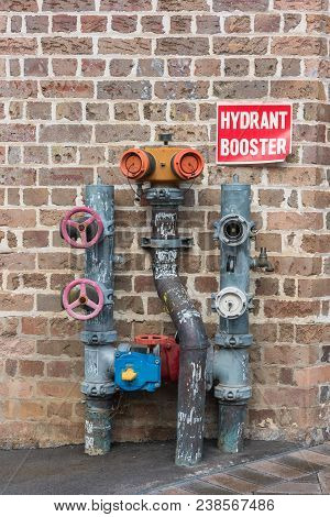 Hydrant Booster Construction With Pipes, Valves And Taps