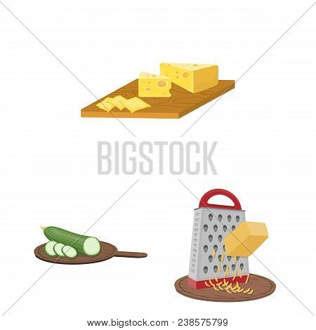 Cooking Food Cartoon Icons In Set Collection For Design. Kitchen, Equipment And Tools Vector Symbol 
