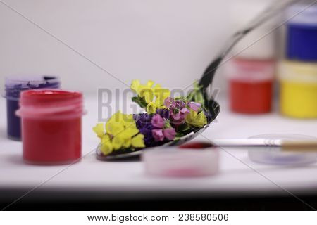 Colors In A Spoon Flowers Bright Yellow And Purple
