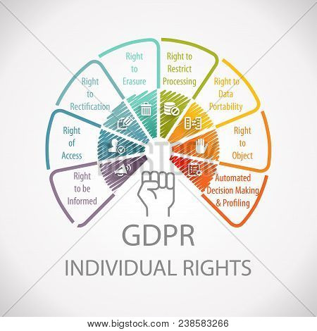 Gdpr General Data Protection Regulation Individual Rights Wheel Infographic