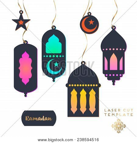 Laser Cut Islamic Pattern Envelope Template Vector