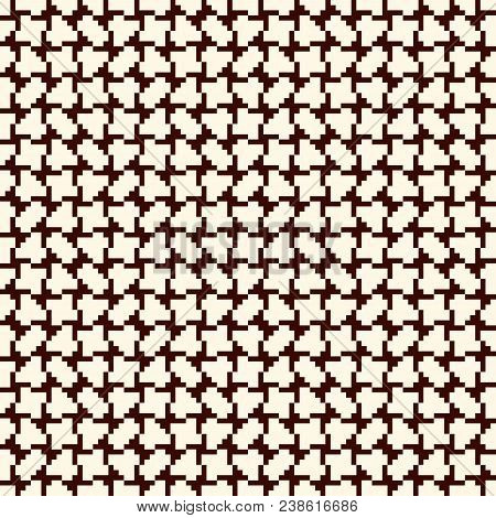 Repeated Creative Puzzle Mosaic Abstract Background. Seamless Pattern Design With Geometric Ornament