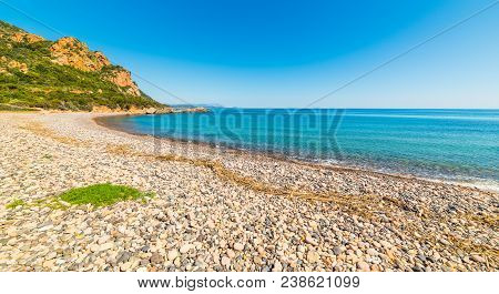 Pebbles In Baccu E Praidas Beach. Sardinia, Italy