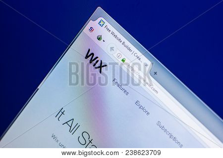 Ryazan, Russia - April 29, 2018: Homepage Of Wix Website On The Display Of Pc, Url - Wix.com
