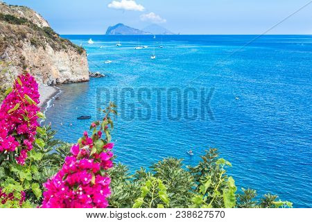 The Volcano Stromboli In The Aeolian Islands.