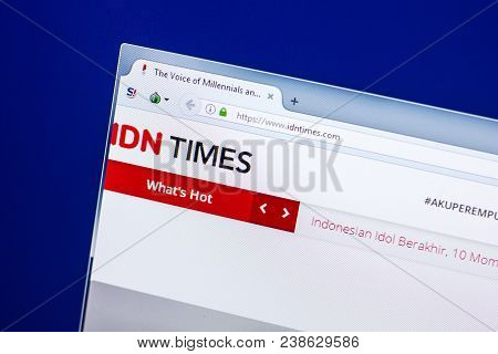 Ryazan, Russia - April 29, 2018: Homepage Of Idntimes Website On The Display Of Pc, Url - Idntimes.c