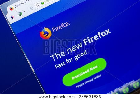Ryazan, Russia - April 29, 2018: Homepage Of Mozilla Website On The Display Of Pc, Url - Mozilla.org
