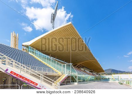 Florence, Italy - August 25, 2012:  The Main Stand Of The Artemio Franchi Football Stadium Designed 