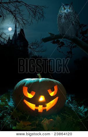 Strašidelné dýně na Halloween noc a Jamie
