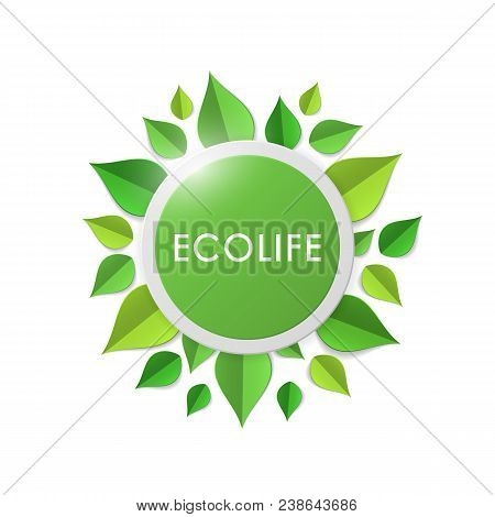 Green Earth Concept With Paper Cutout Green Leaves. World Environment Day, June 5. Ecology, Environm