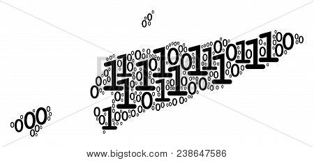 East Timour Map Composition Icon Of Zero And Null Digits In Variable Sizes. Vector Digital Symbols A