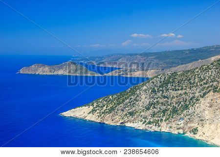 Beautiful coastof the island of Kefalonia Greece