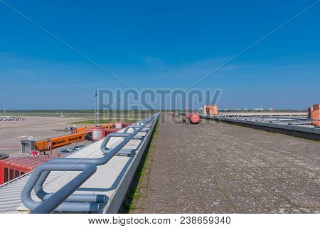 Berlin Germany - April 21. 2018: The Observations Deck At Berlin Tegel Airport