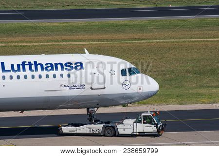Berlin Germany - April 21. 2018: Lufthansa Airbus A321 At Berlin Tegel Airport