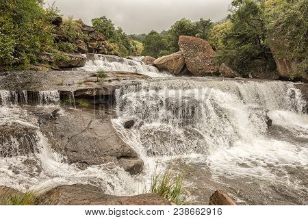 The Cascades In The Mahai River In The Kwazulu-natal Drakensberg Is A Popular Swimming And Picnic Sp