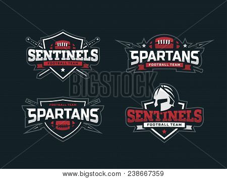 Modern Professional Football Logo Set For Sport Team