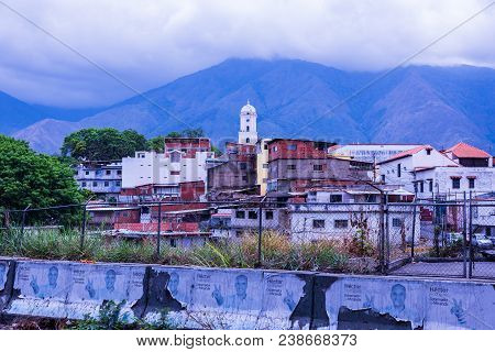 Caracas, Venezuela, 05.01.2018: View Of The Most Popular Suburb In Petare.
