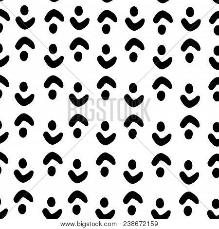Seamless Abstract Pattern With Dots And Graphic Elements. For Textile, Wrapper Ar Background. Minima