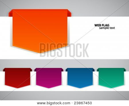 Abstrakt origami web flag vektor baggrund.