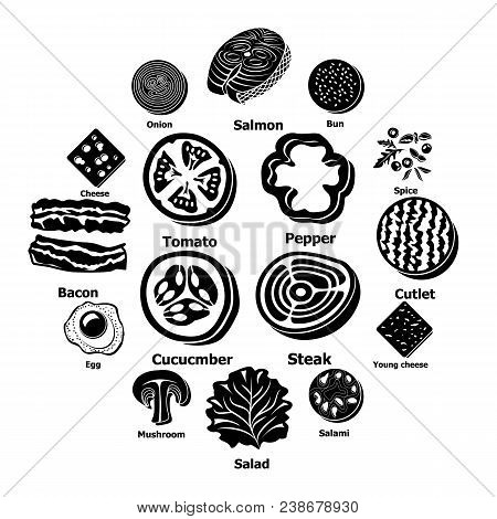 Slice Food Icons Set. Simple Illustration Of 16 Slice Food Vector Icons For Web