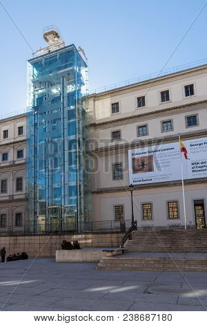Madrid, Spain - January 22, 2018: Reina Sofia National Art Center Museum (museo Nacional Centro De A