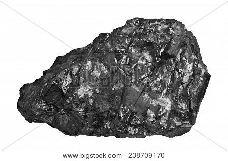 Coal Close Up On White Background. Place For Text. Copy Space.high Quality Coal Mined In Kuznetzk Ba